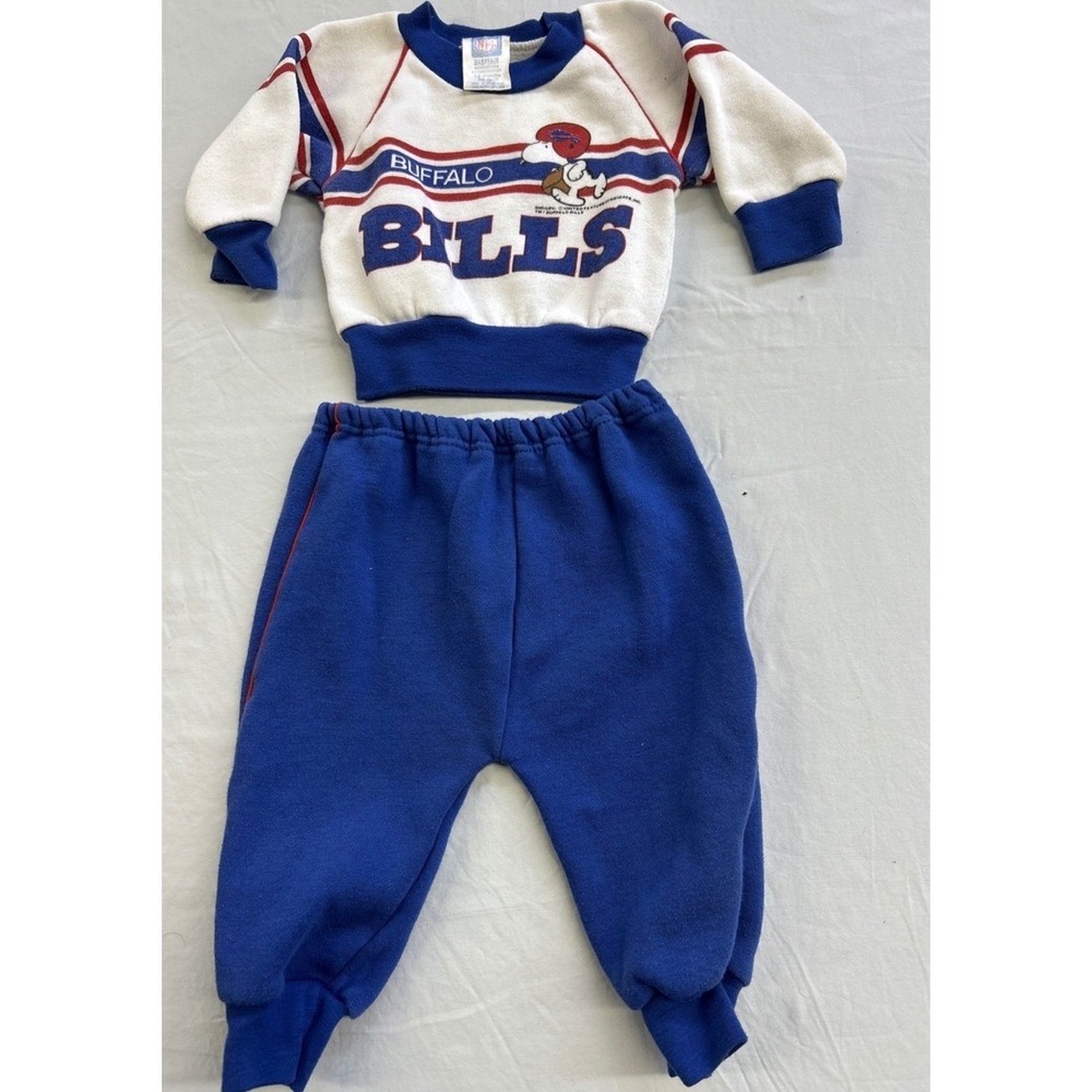 Vintage 80s Rare Buffalo Bills & Snoopy Sweat Set Size 12 Months